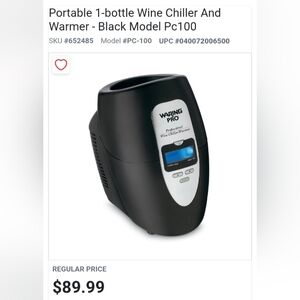 Waring Pro Wine Chiller and Warmer - Black , Store Demo